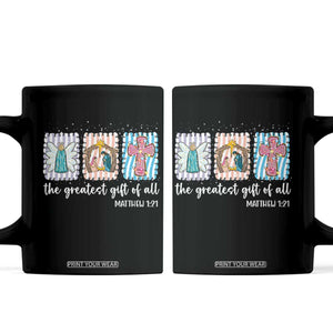 Christian Christmas Coffee Mug The Greatest Gift Of All Jesus Nativity Scene TS11 Black Print Your Wear