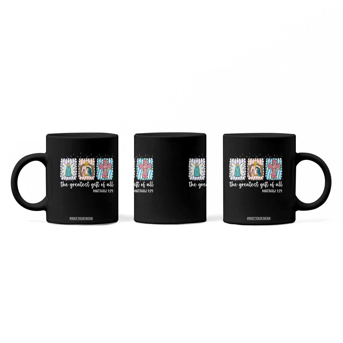 Christian Christmas Coffee Mug The Greatest Gift Of All Jesus Nativity Scene TS11 Print Your Wear