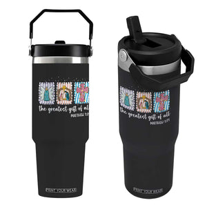 Christian Christmas Flip Straw Tumbler The Greatest Gift Of All Jesus Nativity Scene TS11 One Size: 30 oz Black Print Your Wear