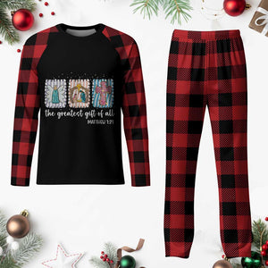 Christian Christmas Plaid Pajama Set The Greatest Gift Of All Jesus Nativity Scene TS11 Buffalo Plaid Print Your Wear