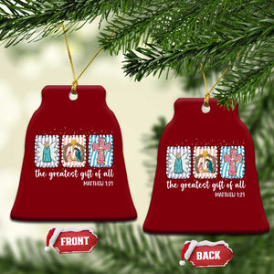 Christian Christmas Ceramic Ornament The Greatest Gift Of All Jesus Nativity Scene TS11 Print Your Wear