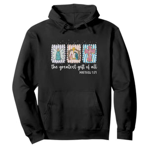 Christian Christmas Hoodie The Greatest Gift Of All Jesus Nativity Scene TS11 Black Print Your Wear