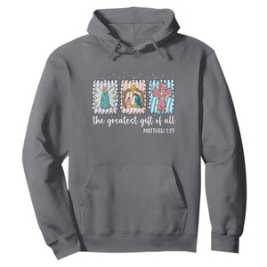 Christian Christmas Hoodie The Greatest Gift Of All Jesus Nativity Scene TS11 Charcoal Print Your Wear
