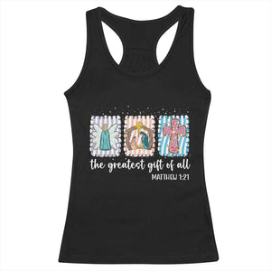 Christian Christmas Racerback Tank Top The Greatest Gift Of All Jesus Nativity Scene TS11 Black Print Your Wear