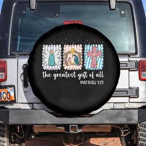 Christian Christmas Spare Tire Cover The Greatest Gift Of All Jesus Nativity Scene TS11 No hole Black Print Your Wear