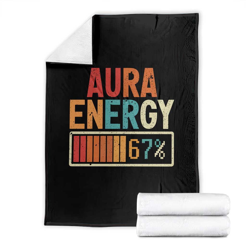 Funny Aura Energy At 67 Throw Blanket Six Seven Meme Gen Alpha Slang TS11 Black Print Your Wear