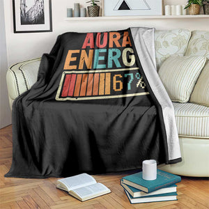 Funny Aura Energy At 67 Throw Blanket Six Seven Meme Gen Alpha Slang TS11 Print Your Wear