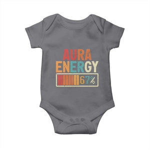 Funny Aura Energy At 67 Baby Onesie Six Seven Meme Gen Alpha Slang TS11 Charcoal Print Your Wear
