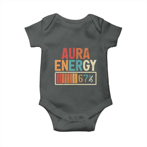 Funny Aura Energy At 67 Baby Onesie Six Seven Meme Gen Alpha Slang TS11 Dark Heather Print Your Wear