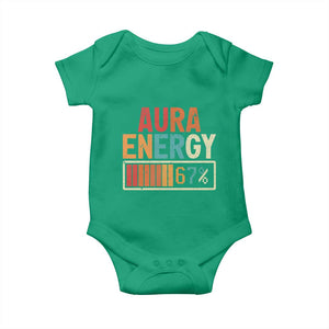 Funny Aura Energy At 67 Baby Onesie Six Seven Meme Gen Alpha Slang TS11 Irish Green Print Your Wear