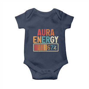 Funny Aura Energy At 67 Baby Onesie Six Seven Meme Gen Alpha Slang TS11 Navy Print Your Wear