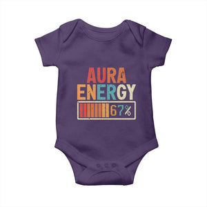 Funny Aura Energy At 67 Baby Onesie Six Seven Meme Gen Alpha Slang TS11 Purple Print Your Wear