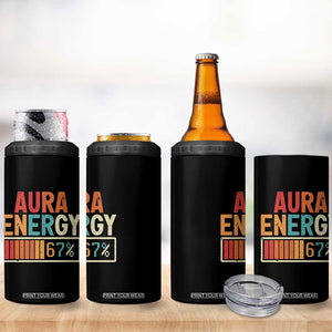Funny Aura Energy At 67 4 in 1 Can Cooler Tumbler Six Seven Meme Gen Alpha Slang TS11 Print Your Wear