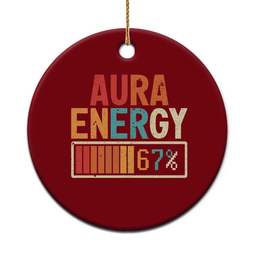 Funny Aura Energy At 67 Ceramic Ornament Six Seven Meme Gen Alpha Slang TS11 1pc Red Print Your Wear
