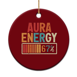 Funny Aura Energy At 67 Ceramic Ornament Six Seven Meme Gen Alpha Slang TS11 1pc Red Print Your Wear