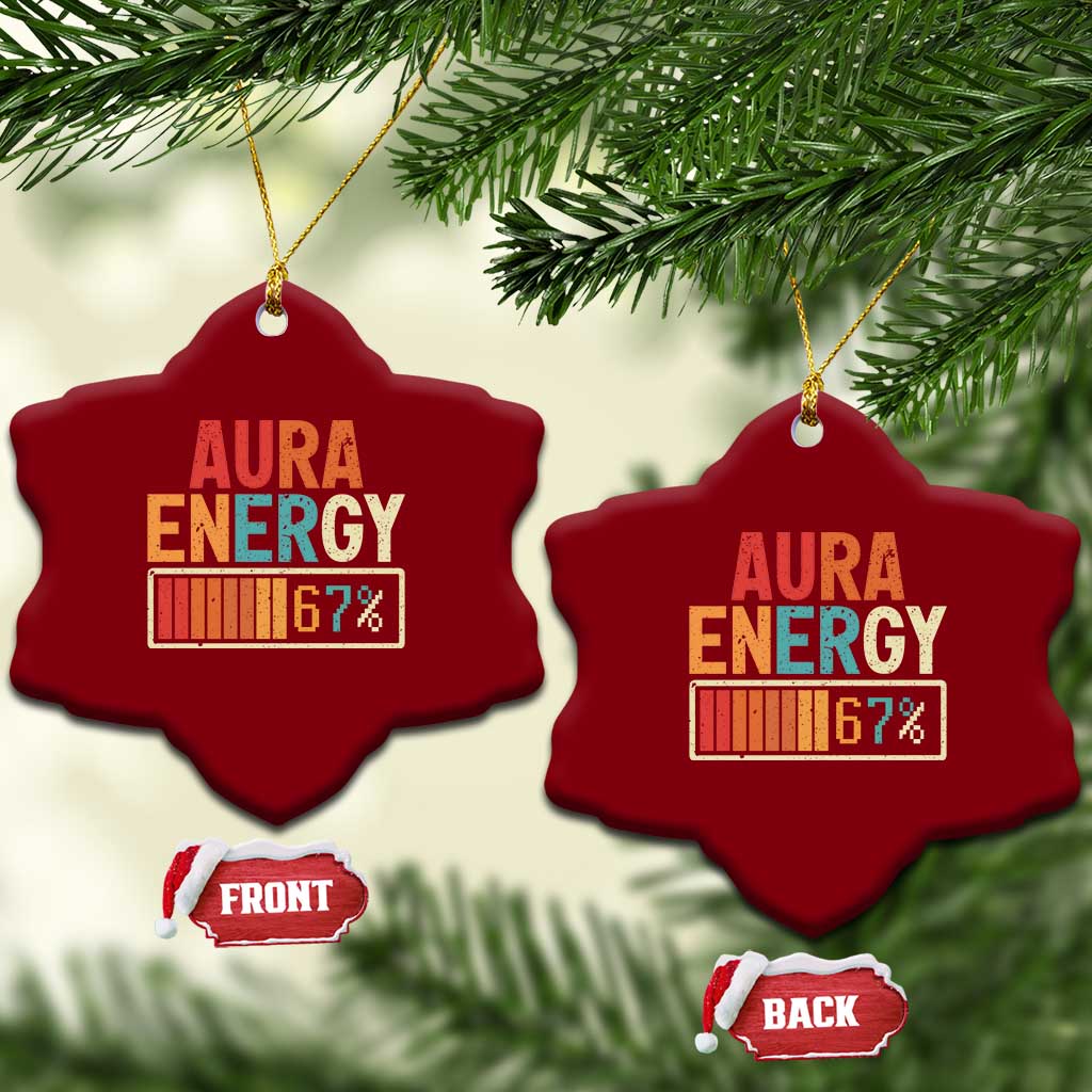 Funny Aura Energy At 67 Ceramic Ornament Six Seven Meme Gen Alpha Slang TS11 Print Your Wear