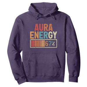 Funny Aura Energy At 67 Hoodie Six Seven Meme Gen Alpha Slang TS11 Purple Print Your Wear
