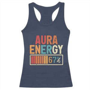 Funny Aura Energy At 67 Racerback Tank Top Six Seven Meme Gen Alpha Slang TS11 Navy Print Your Wear