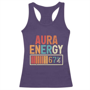 Funny Aura Energy At 67 Racerback Tank Top Six Seven Meme Gen Alpha Slang TS11 Purple Print Your Wear