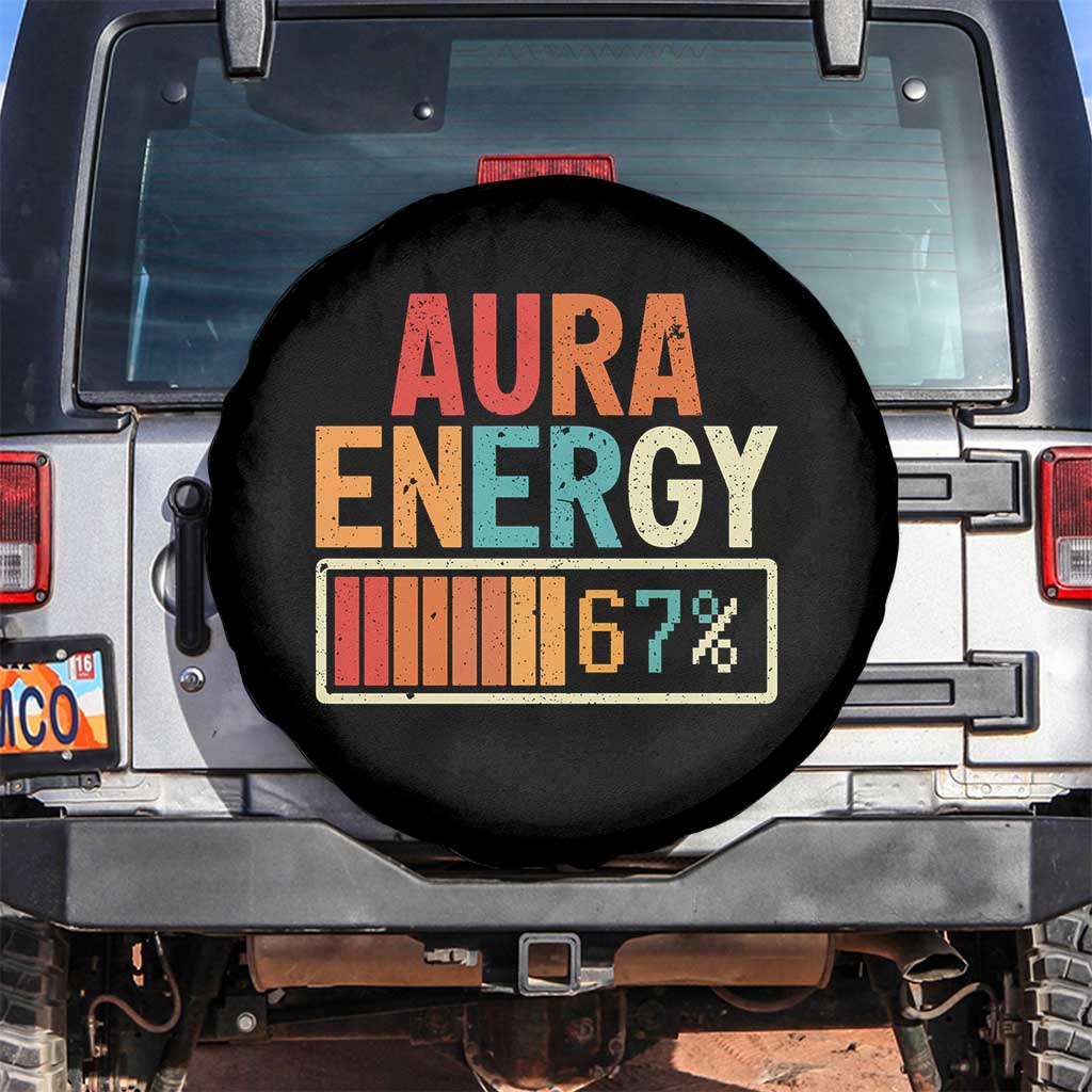 Funny Aura Energy At 67 Spare Tire Cover Six Seven Meme Gen Alpha Slang TS11 No hole Black Print Your Wear