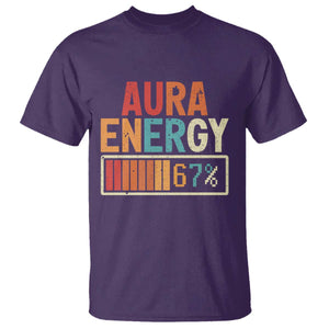 Funny Aura Energy At 67 T Shirt Six Seven Meme Gen Alpha Slang TS11 Purple Print Your Wear