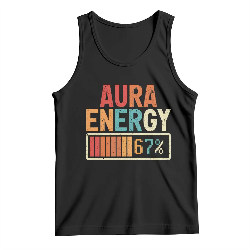 Funny Aura Energy At 67 Tank Top Six Seven Meme Gen Alpha Slang TS11 Black Print Your Wear