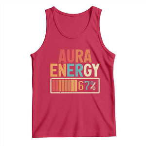 Funny Aura Energy At 67 Tank Top Six Seven Meme Gen Alpha Slang TS11 Red Print Your Wear