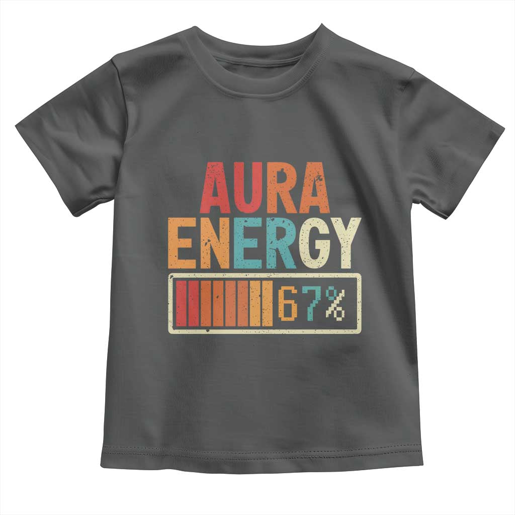 Funny Aura Energy At 67 Toddler T Shirt Six Seven Meme Gen Alpha Slang TS11 Dark Heather Print Your Wear