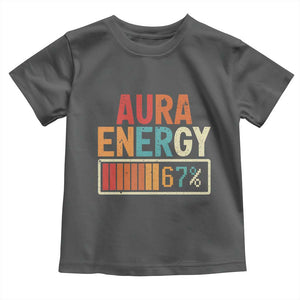 Funny Aura Energy At 67 Toddler T Shirt Six Seven Meme Gen Alpha Slang TS11 Dark Heather Print Your Wear