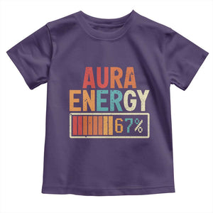 Funny Aura Energy At 67 Toddler T Shirt Six Seven Meme Gen Alpha Slang TS11 Purple Print Your Wear