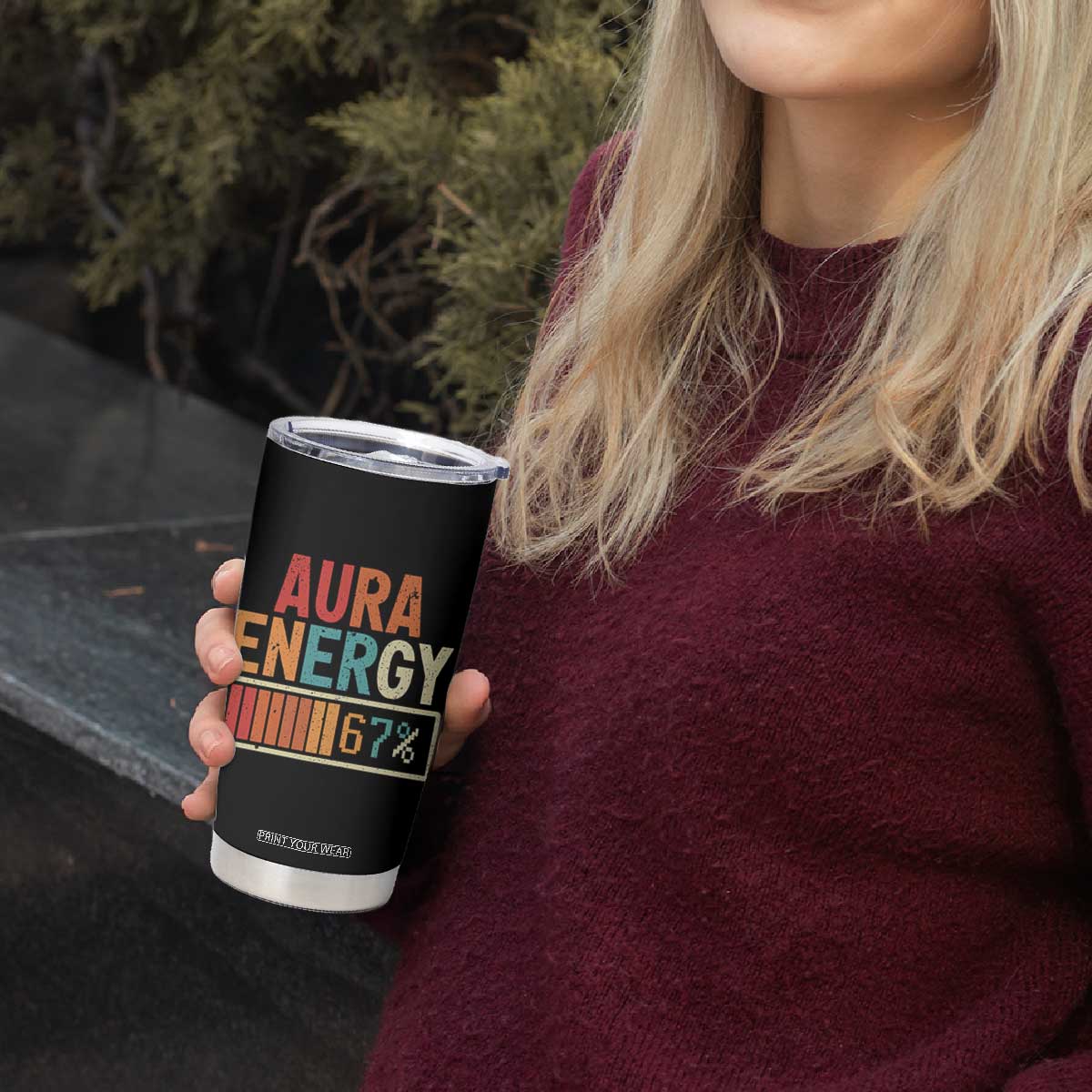 Funny Aura Energy At 67 Tumbler Cup Six Seven Meme Gen Alpha Slang TS11 Print Your Wear