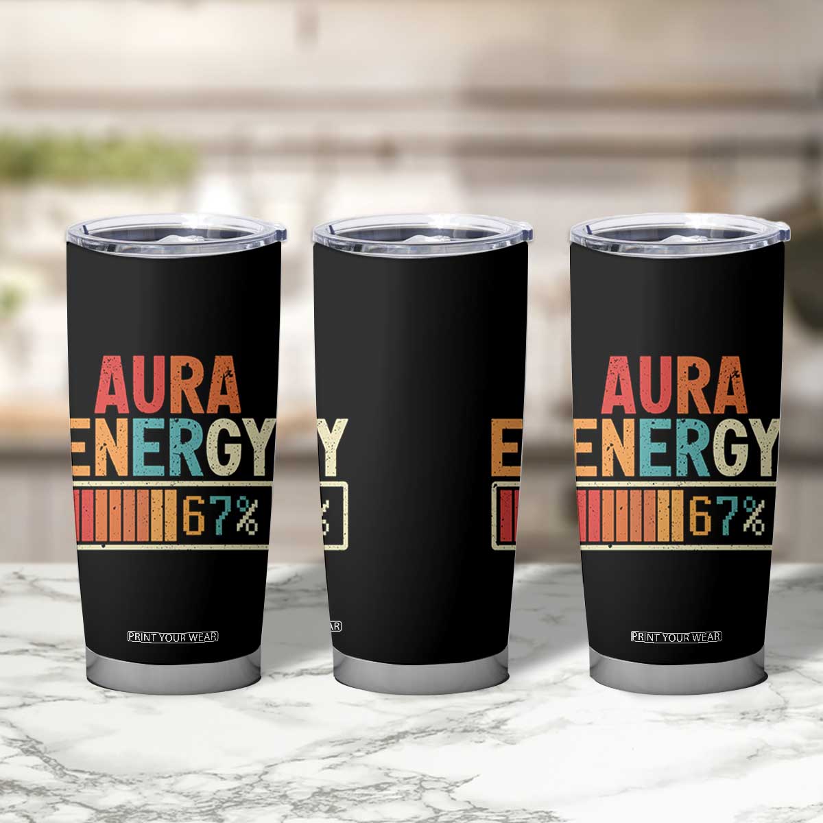 Funny Aura Energy At 67 Tumbler Cup Six Seven Meme Gen Alpha Slang TS11 Print Your Wear