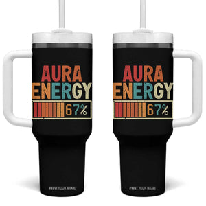 Funny Aura Energy At 67 Tumbler With Handle Six Seven Meme Gen Alpha Slang TS11 One Size: 40 oz Black Print Your Wear