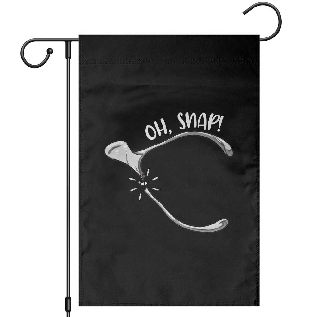 Funny Thanksgiving Oh Snap Garden Flag Turkey Wishbone TS11 Black Print Your Wear