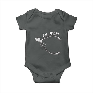 Funny Thanksgiving Oh Snap Baby Onesie Turkey Wishbone TS11 Dark Heather Print Your Wear