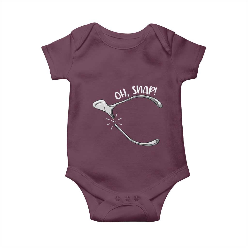 Funny Thanksgiving Oh Snap Baby Onesie Turkey Wishbone TS11 Maroon Print Your Wear