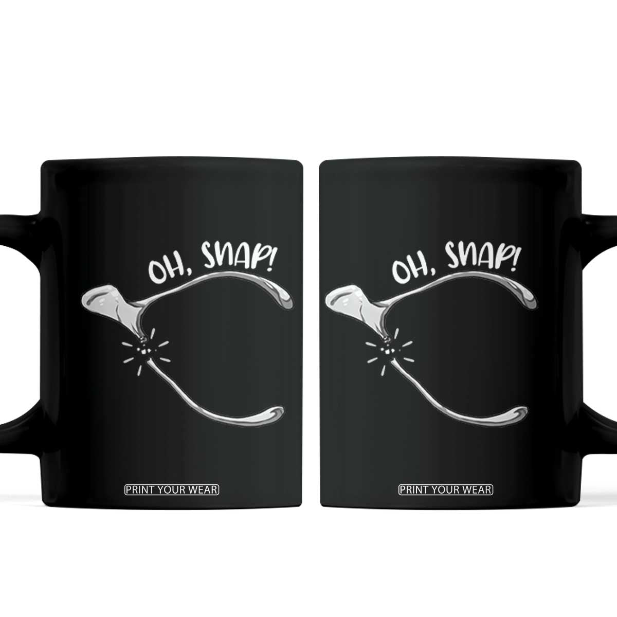Funny Thanksgiving Oh Snap Coffee Mug Turkey Wishbone TS11 Black Print Your Wear
