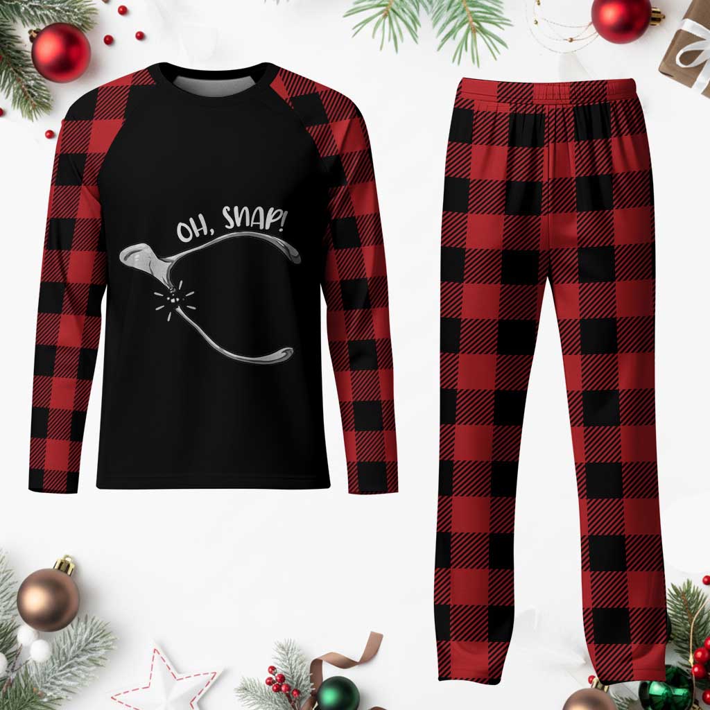 Funny Thanksgiving Oh Snap Plaid Pajama Set Turkey Wishbone TS11 Buffalo Plaid Print Your Wear