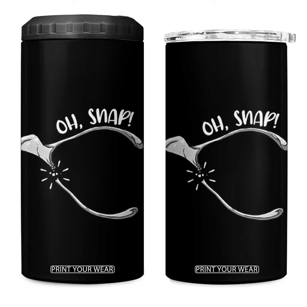 Funny Thanksgiving Oh Snap 4 in 1 Can Cooler Tumbler Turkey Wishbone TS11 One Size: 16 oz Black Print Your Wear