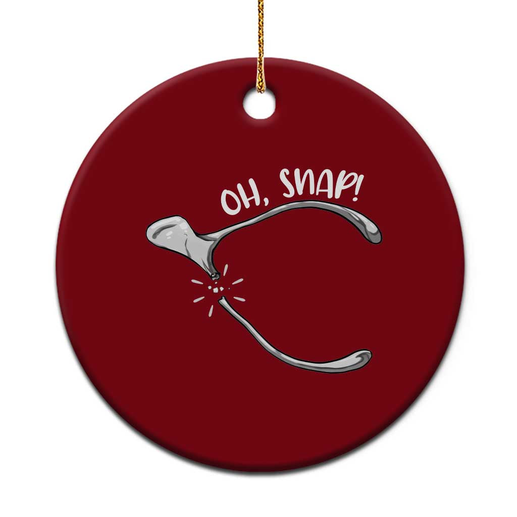 Funny Thanksgiving Oh Snap Ceramic Ornament Turkey Wishbone TS11 1pc Red Print Your Wear