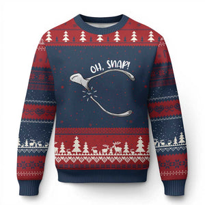 Funny Thanksgiving Oh Snap Ugly Christmas Sweater Turkey Wishbone TS11 Navy Red Print Your Wear