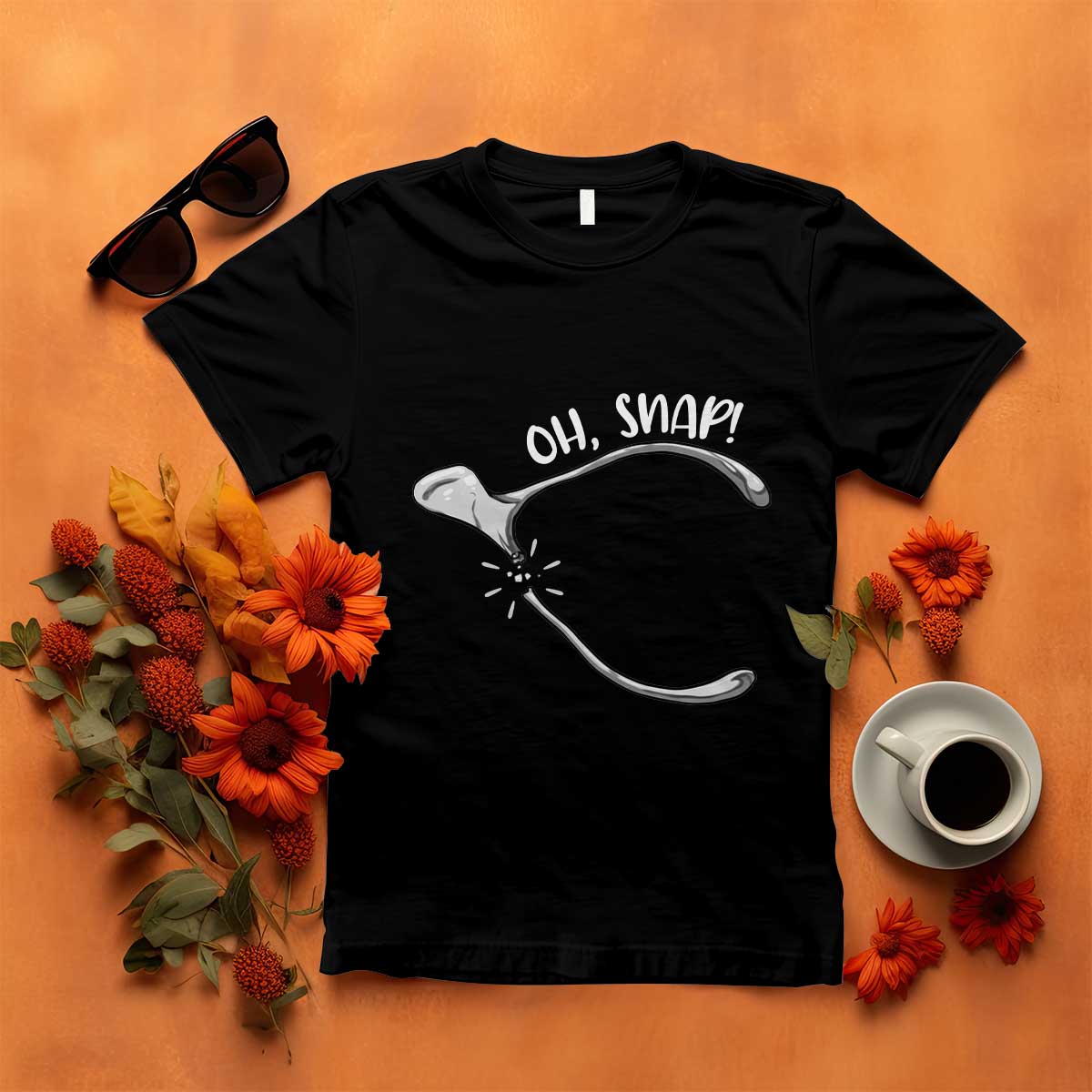 Funny Thanksgiving Oh Snap T Shirt Turkey Wishbone TS11 Black Print Your Wear