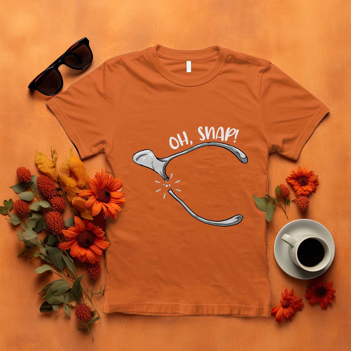 Funny Thanksgiving Oh Snap T Shirt Turkey Wishbone TS11 Orange Print Your Wear