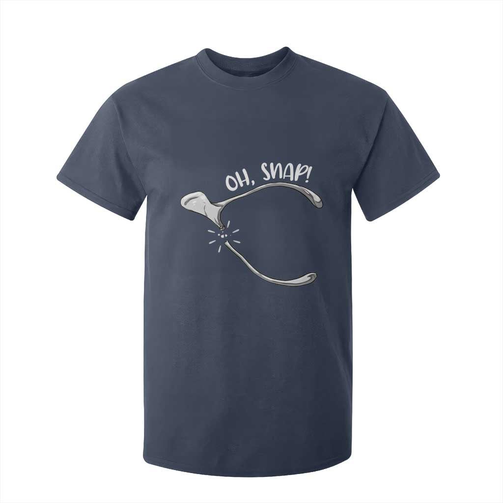 Funny Thanksgiving Oh Snap T Shirt For Kid Turkey Wishbone TS11 Navy Print Your Wear