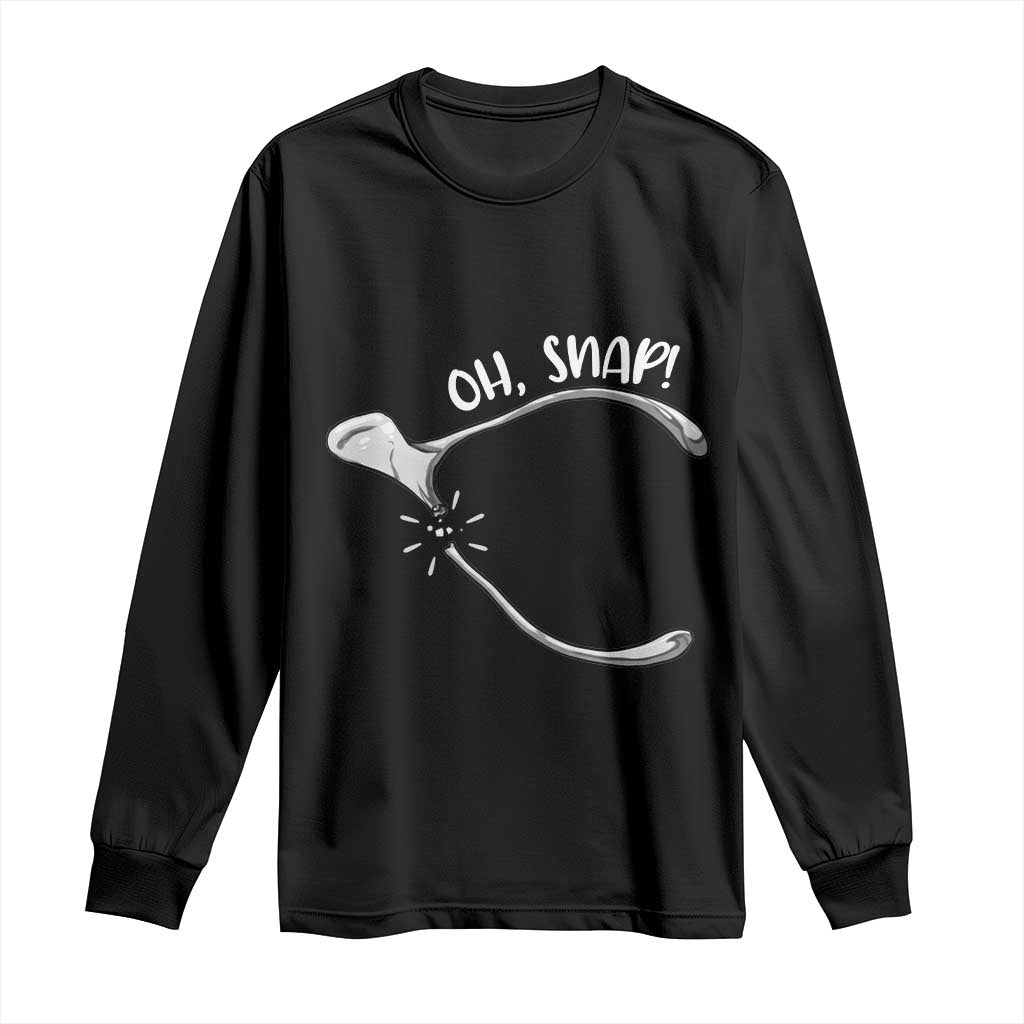 Funny Thanksgiving Oh Snap Long Sleeve Shirt Turkey Wishbone TS11 Black Print Your Wear