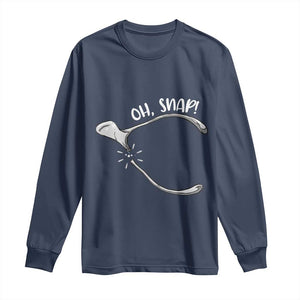 Funny Thanksgiving Oh Snap Long Sleeve Shirt Turkey Wishbone TS11 Navy Print Your Wear
