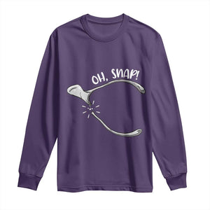 Funny Thanksgiving Oh Snap Long Sleeve Shirt Turkey Wishbone TS11 Purple Print Your Wear