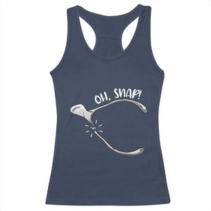 Funny Thanksgiving Oh Snap Racerback Tank Top Turkey Wishbone TS11 Navy Print Your Wear