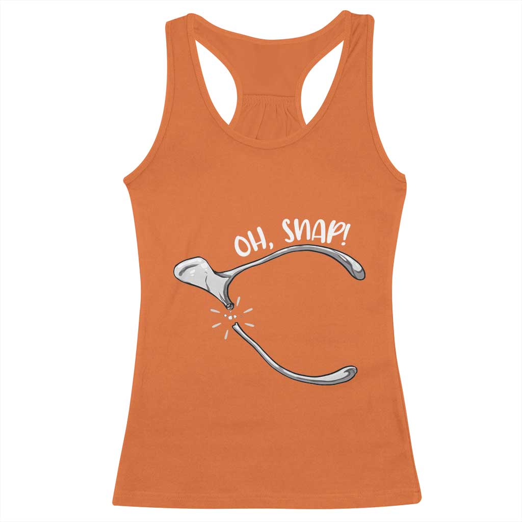 Funny Thanksgiving Oh Snap Racerback Tank Top Turkey Wishbone TS11 Orange Print Your Wear