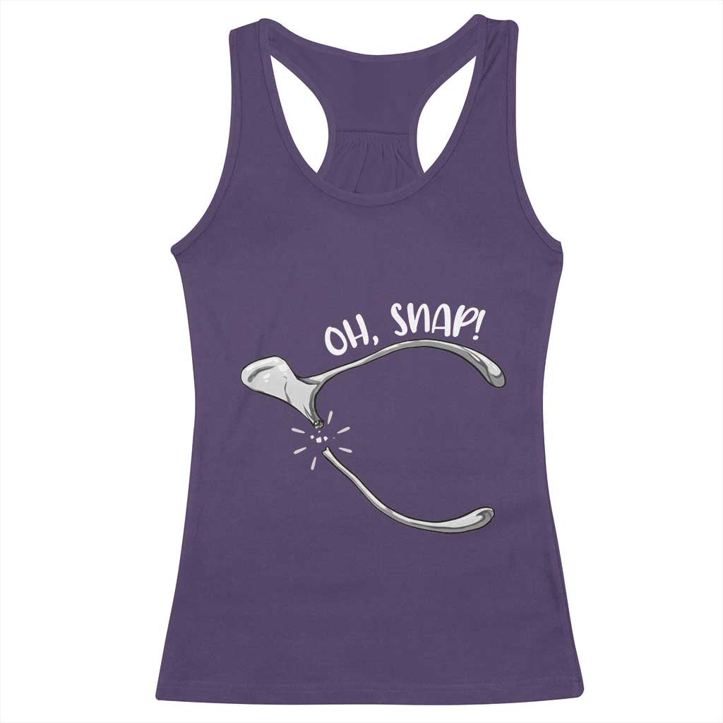 Funny Thanksgiving Oh Snap Racerback Tank Top Turkey Wishbone TS11 Purple Print Your Wear